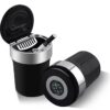 "Compass" - Car Ashtray With Lid - Black