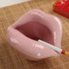 "Lips" - Funny Ceramic Ashtray - pink