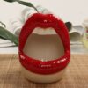 "Lips" - Funny Ceramic Ashtray red color