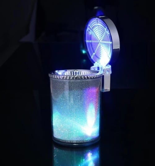 "Silver" - Fancy Led Car Ashtray With Windproof Lid