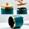 High-End Ceramic Ashtray With Windproof Lid - use case