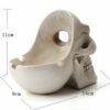 Horror Skull Ashtray in white - rear view