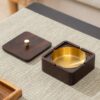 Square Wooden Ashtray With Lid For Outdoor