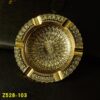Vintage Pattern Ashtray Home Decor Metal Round Gold