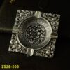 Vintage Pattern Ashtray Home Decor Metal Square Dark