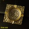 Vintage Pattern Ashtray Home Decor Metal Square Gold