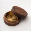Windproof wood Ashtray With Lid For Outdoor golden