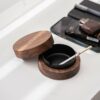 Windproof Wooden Ashtray With Lid For Outdoor use case 2