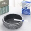 Cement Cigarette Ashtray Silver Round Modern
