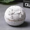 "Moon Shape" - Cement Ashtray With Lid - white with astronauts