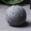 "Moon Shape" - cool Cement outdoor Ashtray With Lid - full moon