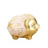 "Smiling Pig" - Metal Ashtray With Lid - gold