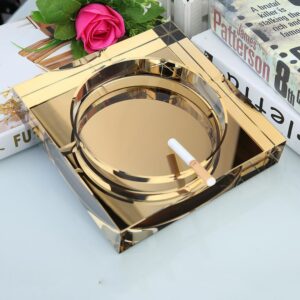 Elegant Crystal Glass Ashtray - Square Shape