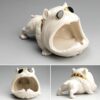 "white Cartoon Dog With Sunglasses" - Cute Ceramic Ashtray