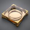 Amber Color Crystal Glass Ashtray