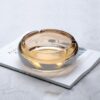 amber colored Crystal Glass Ashtray for sale