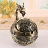 ancient Ashtray With lid retro dragon golden