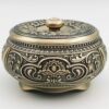 Antique Copper Ashtray With Lid photographed from the front