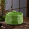 Ashtray With Lid For Garden Green Ceramic