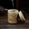 Bamboo Ashtray Lidded Wooden Ash Tray