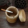 Bamboo Wood Ashtray With Lid