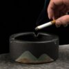 Beautiful Indoor Outdoor Ceramic Ashtray With Painting