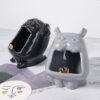 black and grey dog ashtrays