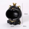 Black Cat With Golden Crown Ashtray