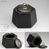 Black Ceramic Ashtray With Ring Handle On Lid