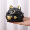 Black Lucky Cat Ashtray With Lid