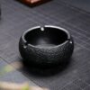 Black Round Cement Ashtray