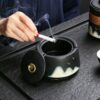 Black Windproof Ashtray Japanese