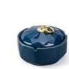 blue Ceramic Ashtray With Lid