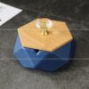 blue ceramic ashtray with lid outdoor