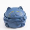 Blue Ceramic Lucky Cat Ashtray