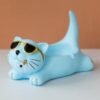 Blue Cool Cat Ashtray Made From Ceramic