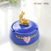 Blue Deer Ashtray With Lid For Smokers Or As Decoration