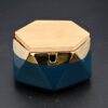 Blue Outdoor Ashtray With Lid Made From Ceramic
