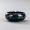 Blue Round Ceramic Ashtray With Paintings