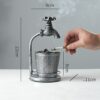 bucket and water tap ashtray in silver