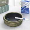Cement Cigarette Ashtray Gold Round Modern