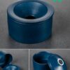 Ceramic Ashtray With Funnel Lid In Blue Color