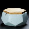Ceramic Ashtray With Lid Light Blue Color