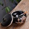 Ceramic Outdoor Ashtray With Lid For 3 Cigarettes
