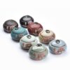 Ceramic Outdoor Ashtrays With Lid And Lotus Painting