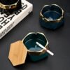 Ceramic Outdoor Ashtrays With Wood Cover