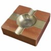 Cigar Ashtray Square Solid Wood For Two Cigars