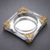 Classy Glass Ashtray Square Shape In Silver
