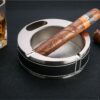 Classy Stainless Steel Ashtray With A Cigar