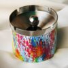 Colorful Metal Ashtray With Lid
